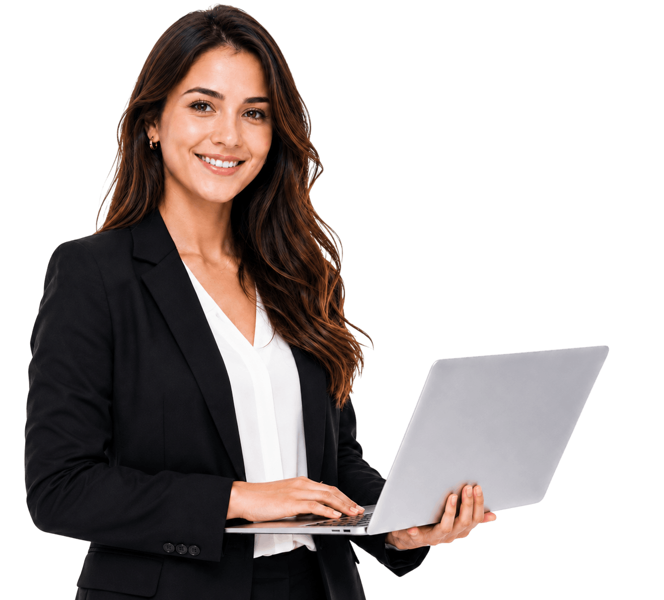 website traffic analytics consultant with laptop and red growth graph
